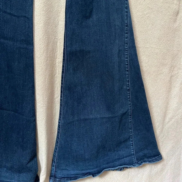 Just Black Denim High Rise Wide Leg Flare Bell Bottom Jeans Size 29 - Picture 10 of 14